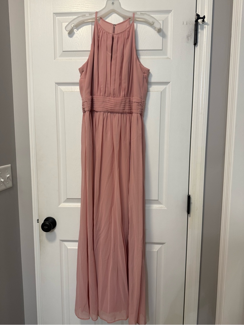 David’s Bridal Sleeveless Chiffon Maxi Dress in Ballet
